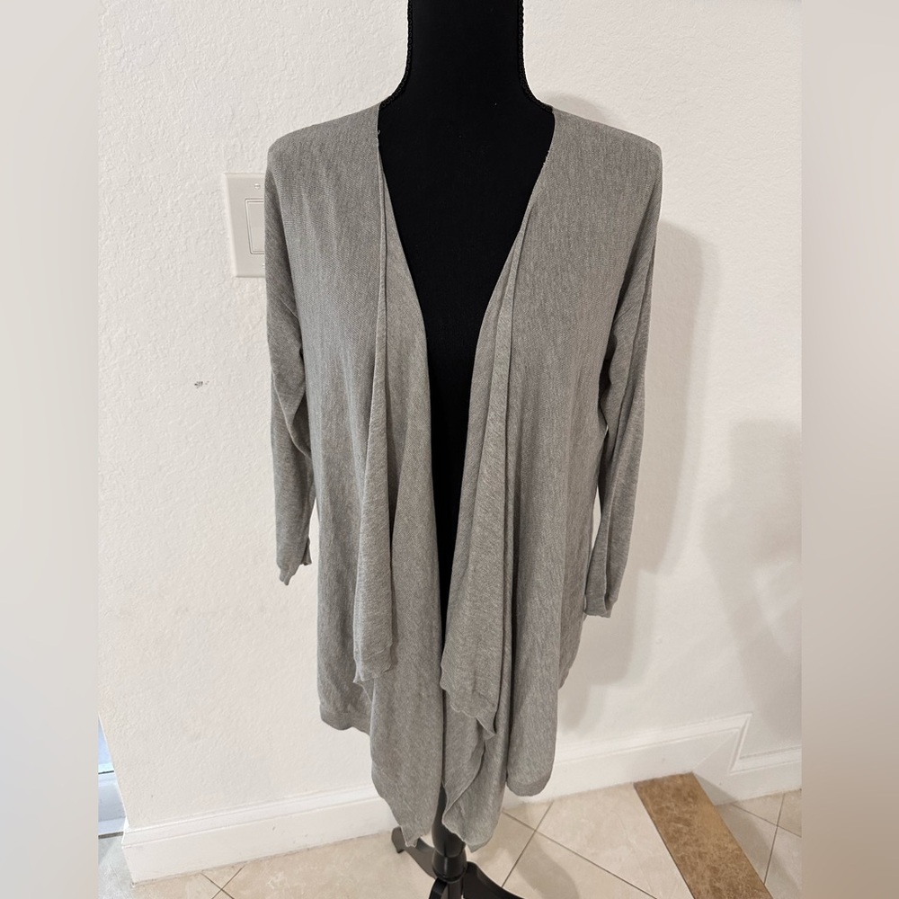 DKNY Women's Open Front Cardigan Sweater Size P/S Gray